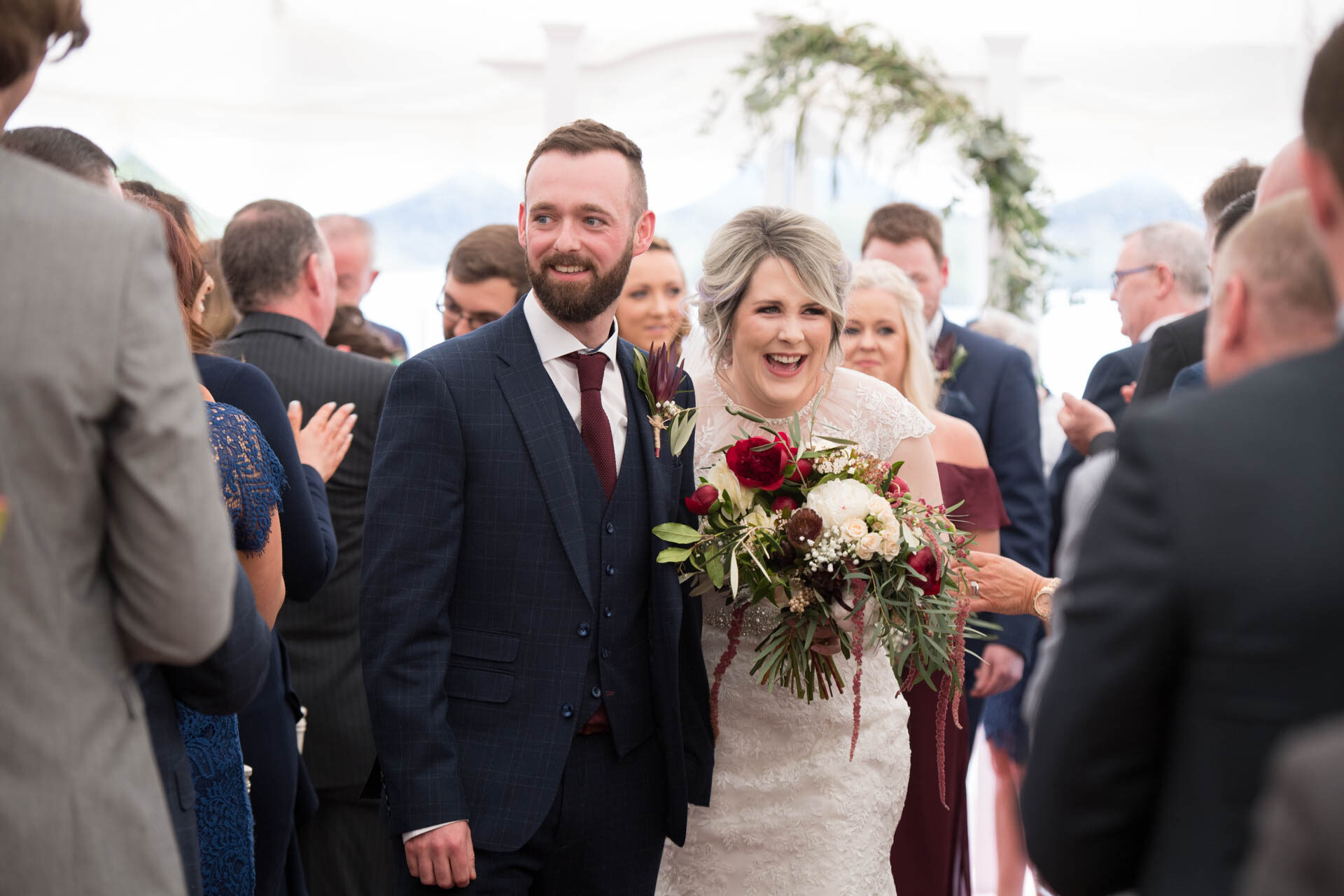 Picture of Carla and Gareth at Rossharbour Resort on their wedding day, captured by Fermanagh, Tyrone and Northern Ireland Wedding Photographer, Trevor Lucy Photography