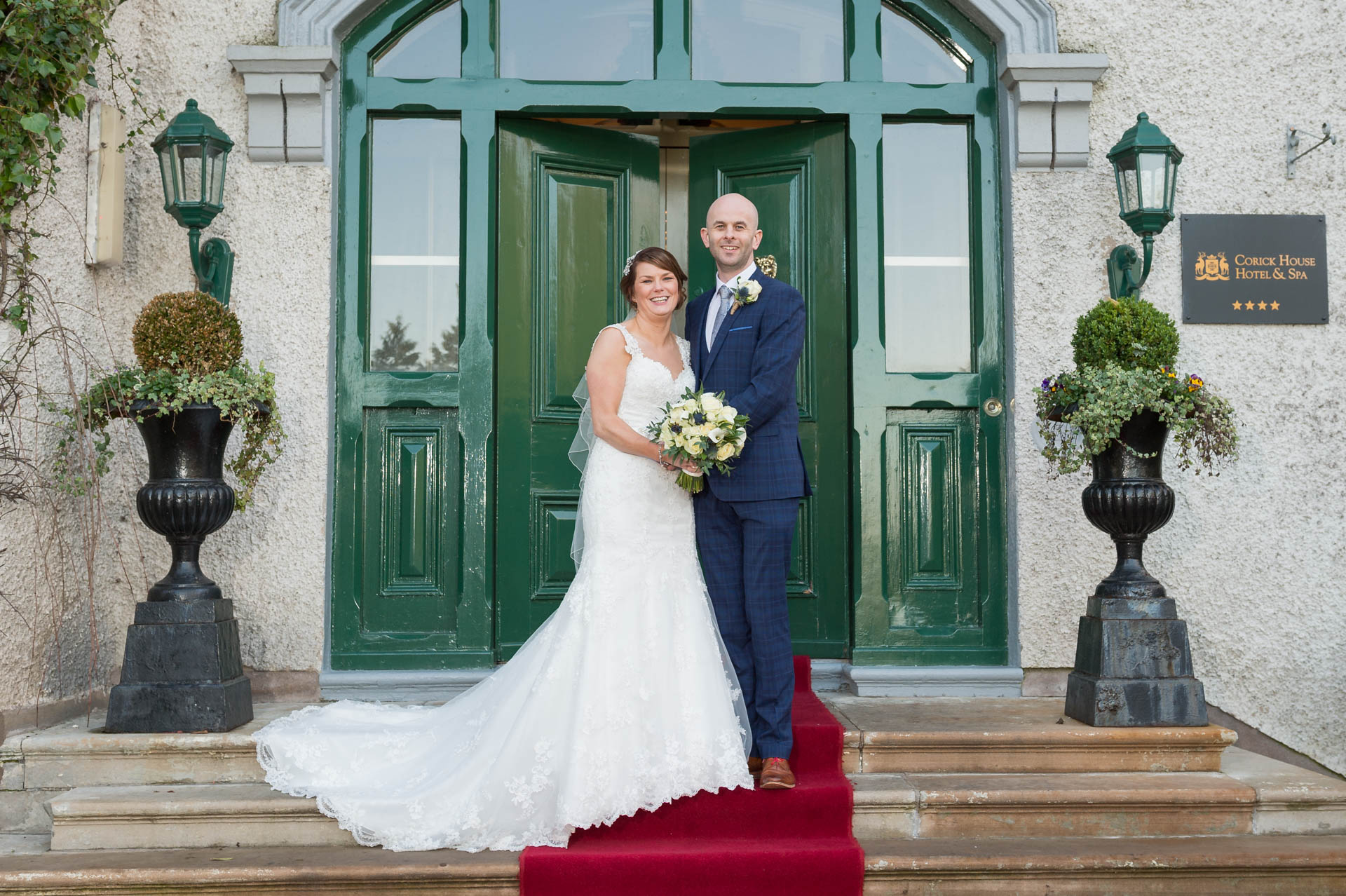 Picture of Chrissy and Kenny at Corick House Hotel, Clogher on their wedding day captured by Fermanagh, Tyrone and Northern Ireland Wedding Photographer, Trevor Lucy Photography