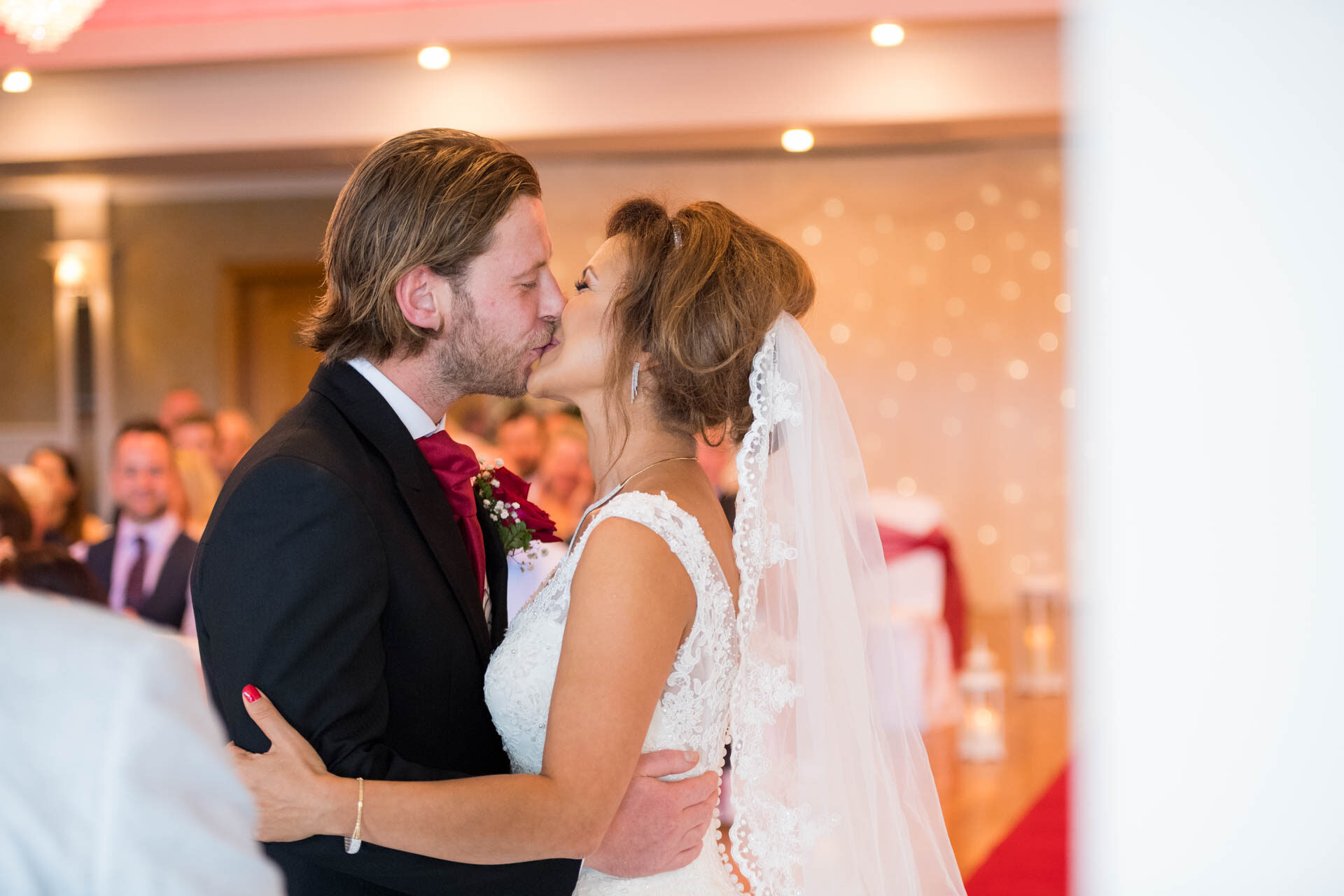 Picture of Deniz and Stevie at Killyhevlin Hotel, Enniskillen on their wedding day captured by Fermanagh, Tyrone and Northern Ireland Wedding Photographer, Trevor Lucy Photography
