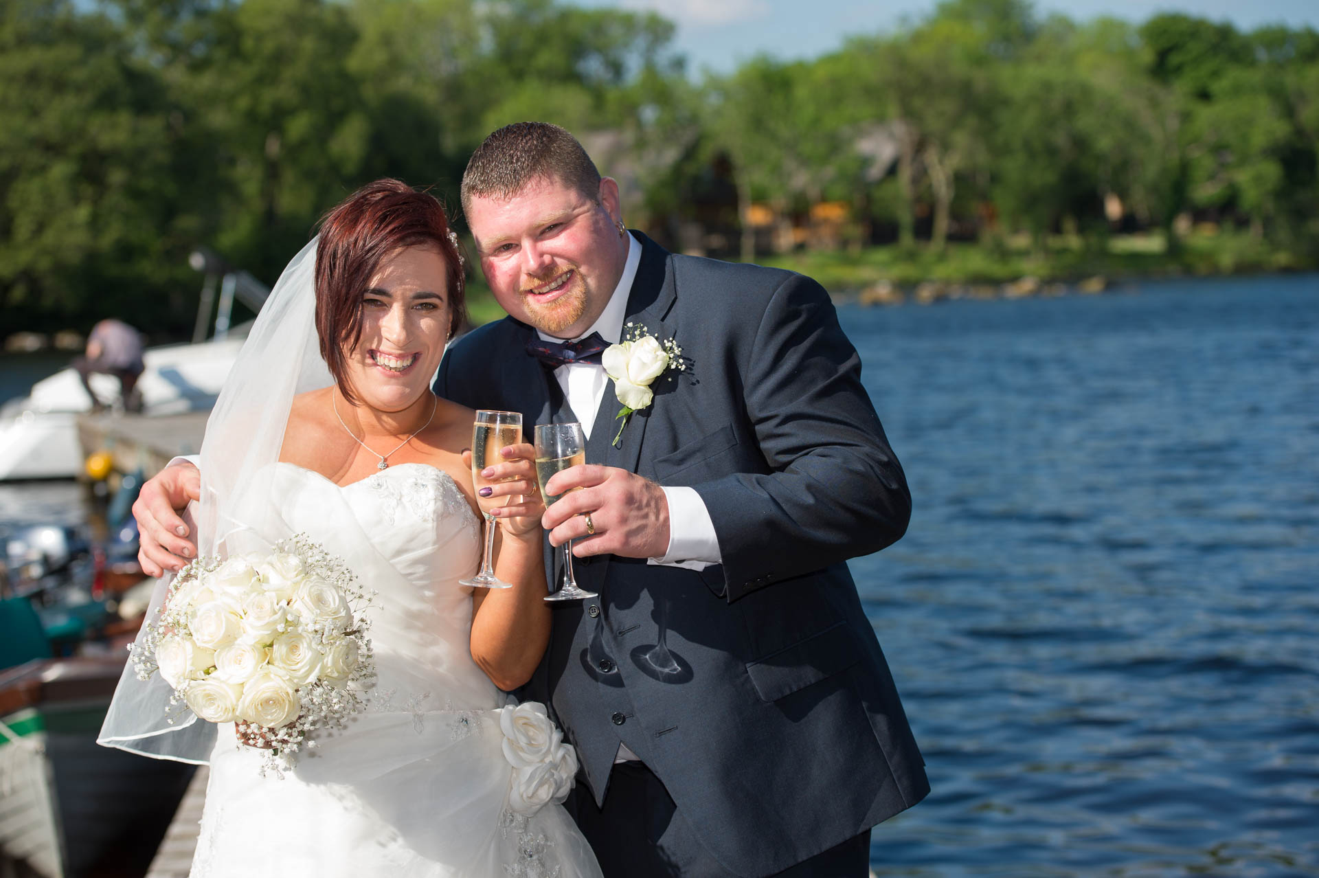Picture of Leanne and Kevin at Lusty Beg Island on their wedding day, captured by Fermanagh, Tyrone and Northern Ireland Wedding Photographer, Trevor Lucy Photography